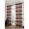 Fusion Red Balmoral Check Eyelet Curtains
