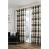 Fusion Grey Balmoral Check Lined Eyelet Curtains