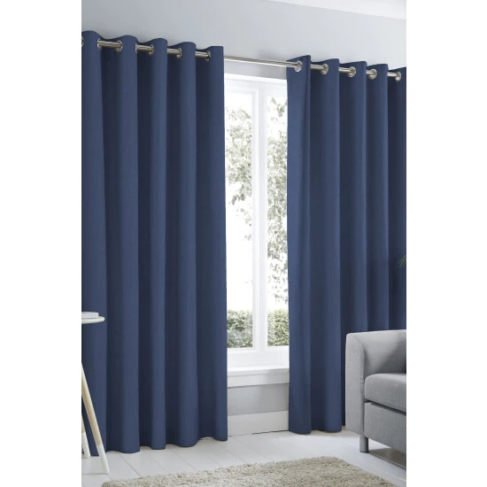Fusion Blue Sorbonne Eyelet Curtains 1 Fusion Blue Sorbonne Eyelet Curtains
