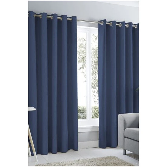 Fusion Blue Sorbonne Eyelet Curtains 5 Fusion Blue Sorbonne Eyelet Curtains - Image 5