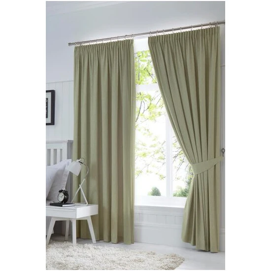 Fusion Green Dijon Pencil Pleat Curtains 3 Fusion Green Dijon Pencil Pleat Curtains - Image 3
