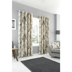 Fusion Grey Ensley Eyelet Curtains