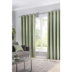 Fusion Green Sorbonne Eyelet Curtains