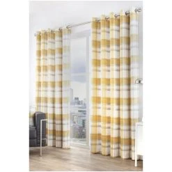 Fusion Yellow Balmoral Check Eyelet Curtains -Fusion Shop unnamed file 211
