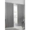 Fusion Silver Strata Eyelet Curtains