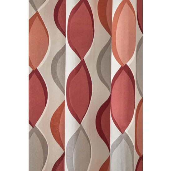 Fusion Red Lennox Eyelet Curtains 3 Fusion Red Lennox Eyelet Curtains - Image 3