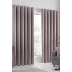 Fusion Pink Strata Eyelet Curtains
