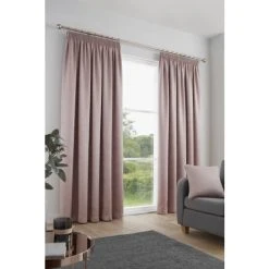Fusion Blush Pink Galaxy Light Reducing Pencil Pleat Curtains