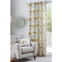 Fusion Yellow Dacey Eyelet Curtains