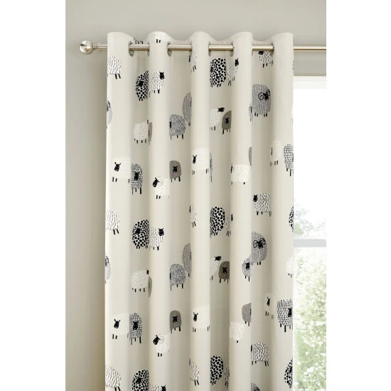 Fusion Natural Dotty Sheep Curtains 2 Fusion Natural Dotty Sheep Curtains - Image 2