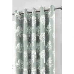 Fusion Duck Egg Blue Woodland Trees Jacquard Lined Eyelet Curtains -Fusion Shop unnamed file 304