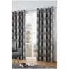 Fusion Grey Woodland Trees Eyelet Curtains