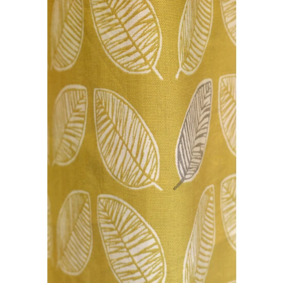 Fusion Ochre Yellow Delft Skandi Geo Leaf Lined Eyelet Curtains 2 Fusion Ochre Yellow Delft Skandi Geo Leaf Lined Eyelet Curtains - Image 2