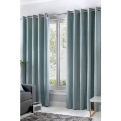 Fusion Blue Sorbonne Eyelet Curtains