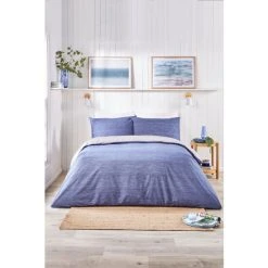 Fusion Blue Bethan Duvet Cover And Pillowcase Set