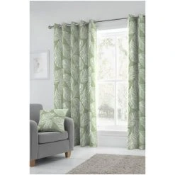Fusion Green Eyelet Curtains