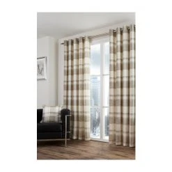 Fusion Natural Balmoral Check Lined Eyelet Curtains -Fusion Shop unnamed file 42