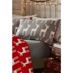 Fusion Grey Christmas Reindeer Brushed Cotton Duvet Cover And Pillowcase Set -Fusion Shop unnamed file 424