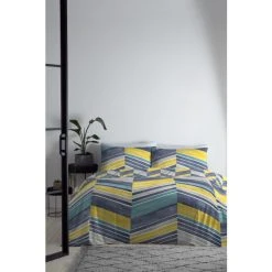 Fusion Blue Branton Duvet Cover And Pillowcase Set
