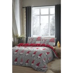 Fusion Silver Gnome For Christmas Duvet Cover And Pillowcase Set
