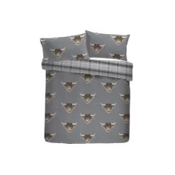 Fusion Grey Highland Cow Easy Care Duvet Cover And Pillowcase Set -Fusion Shop unnamed file 572