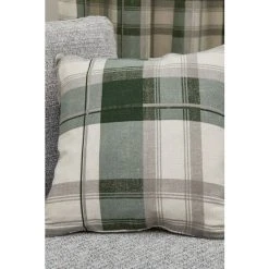 Fusion Green Balmoral Check Square Cushion