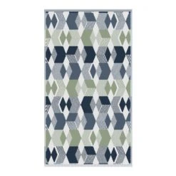 Fusion Blue Hexagon Jacquard Towel