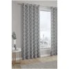 Fusion Grey Brooklyn Geo Lined Eyelet Curtains